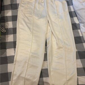 Madewell Ivory Satin Drawstring Pants
